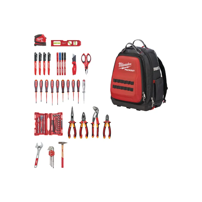 Milwaukee Sac à dos Packout pour électricien avec 76 outils (4932498407)