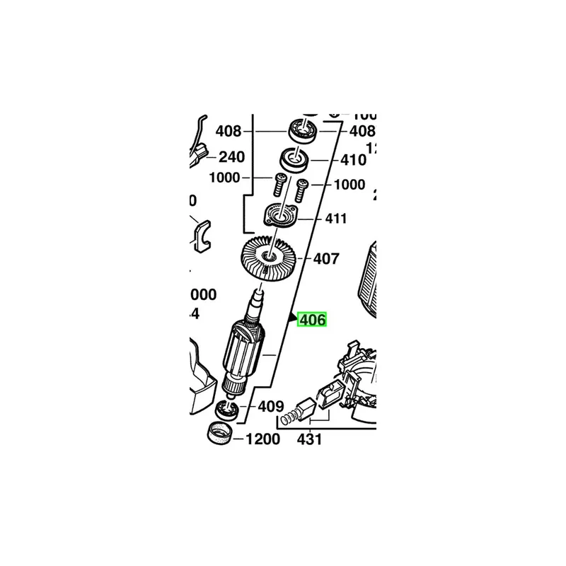 AEG Induit pour perforateur Ergomax & T-TEC 201 (4931364592)