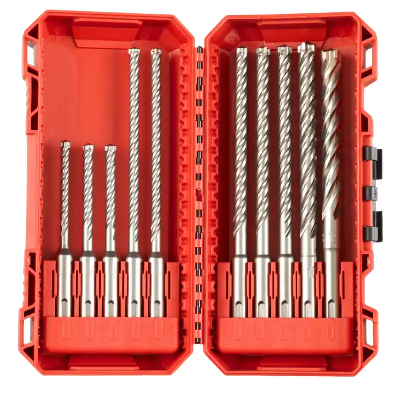 Milwaukee Coffret de 10 Forets béton 4 taillants MX4 pour perforateur SDS-plus (4932500062)