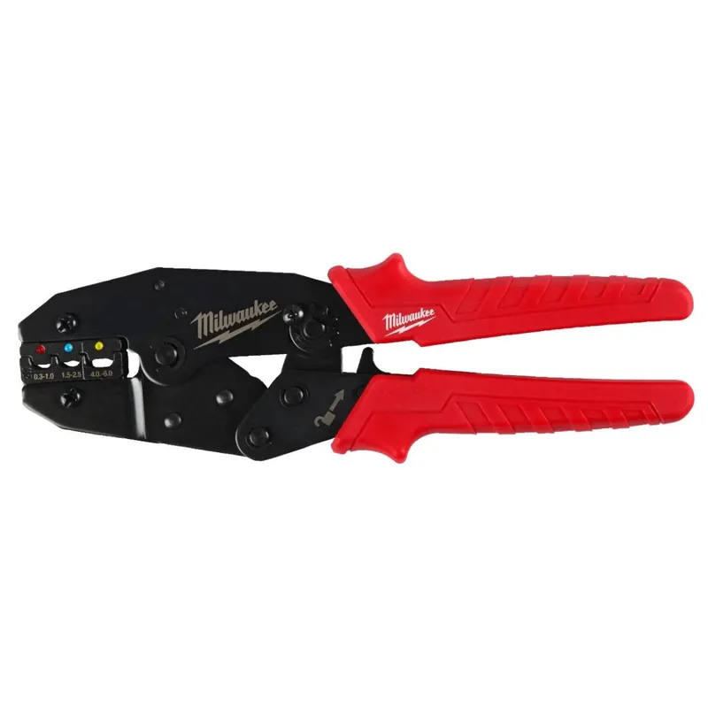 Milwaukee Pince à sertir cliquet cosses isolées 0,3 mm² à 6 mm² (4932499025)
