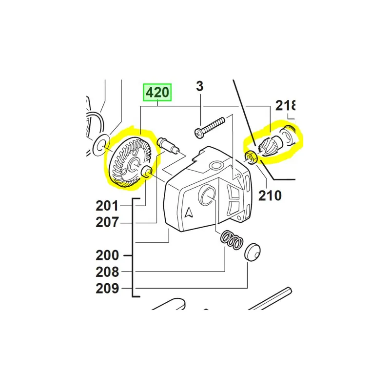Milwaukee 4931369887 Roue conique complète de meuleuse & rainureuse