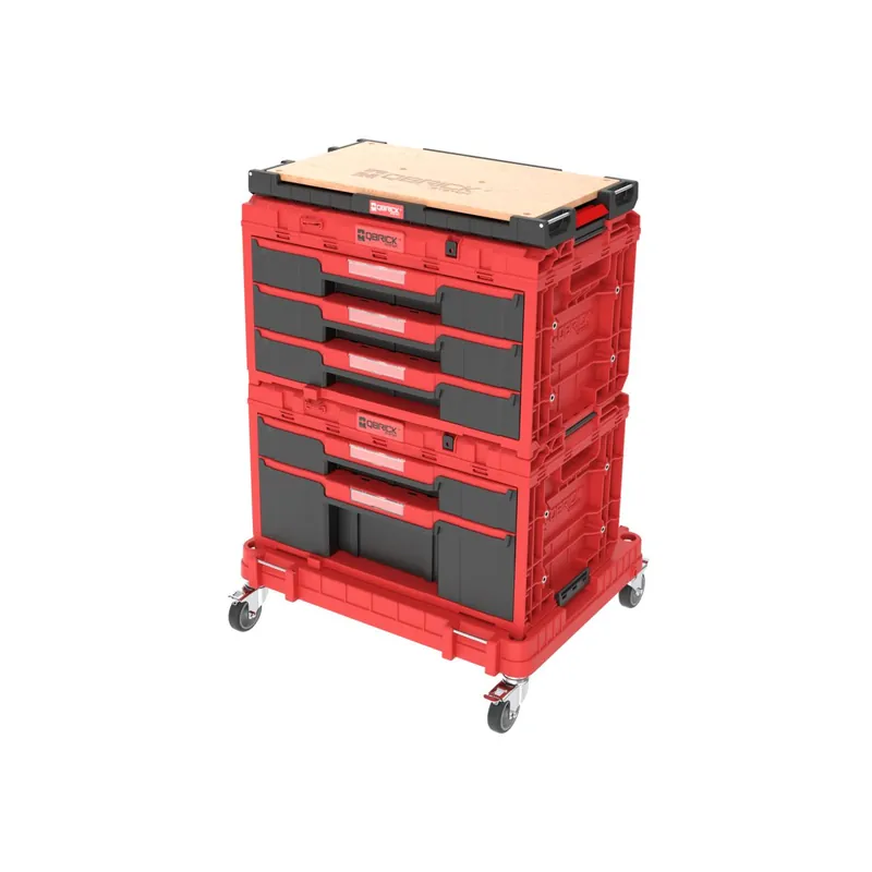 Qbrick System ONE Servante mobile avec coffret à outils Red Ultra HD (SET N° 5)