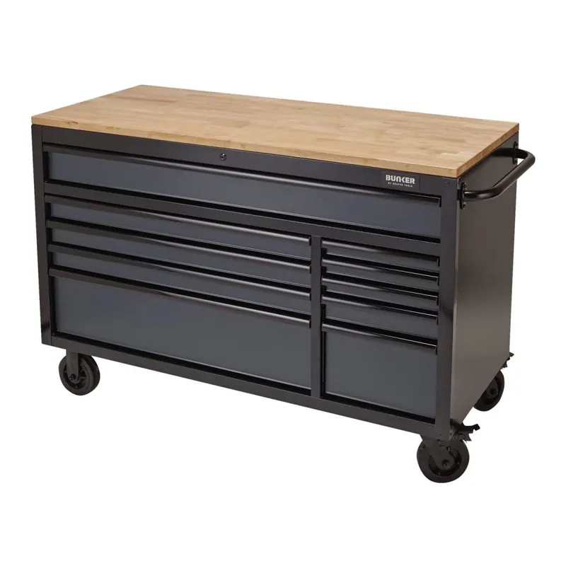 Bunker Servante d‘atelier 142cm à 10 tiroirs Gris (D08227)