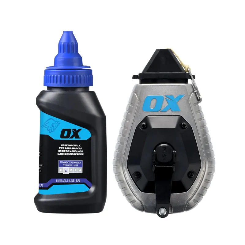 OX Tools Cordeau traceur fin avec recharge bleu 30m (P630701)