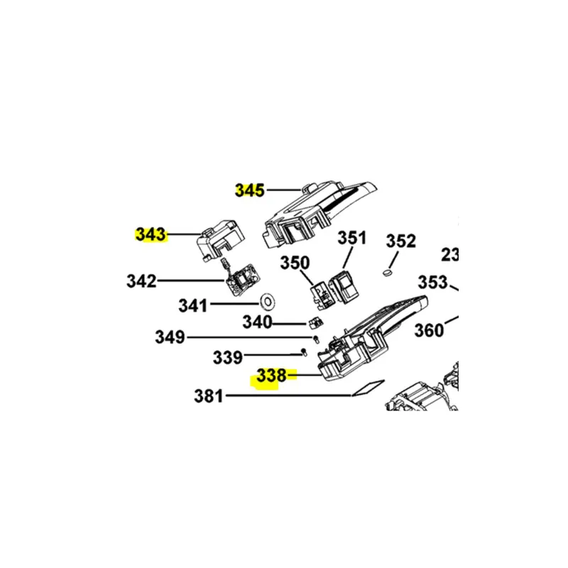 DeWalt Sous ensemble poignée pour scie D27113 (N600857)