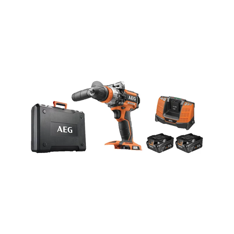 AEG BSB18CBL-502CS Perceuse, visseuse à percussion 18V Brushless 75Nm 2x5.0Ah (4935498748)