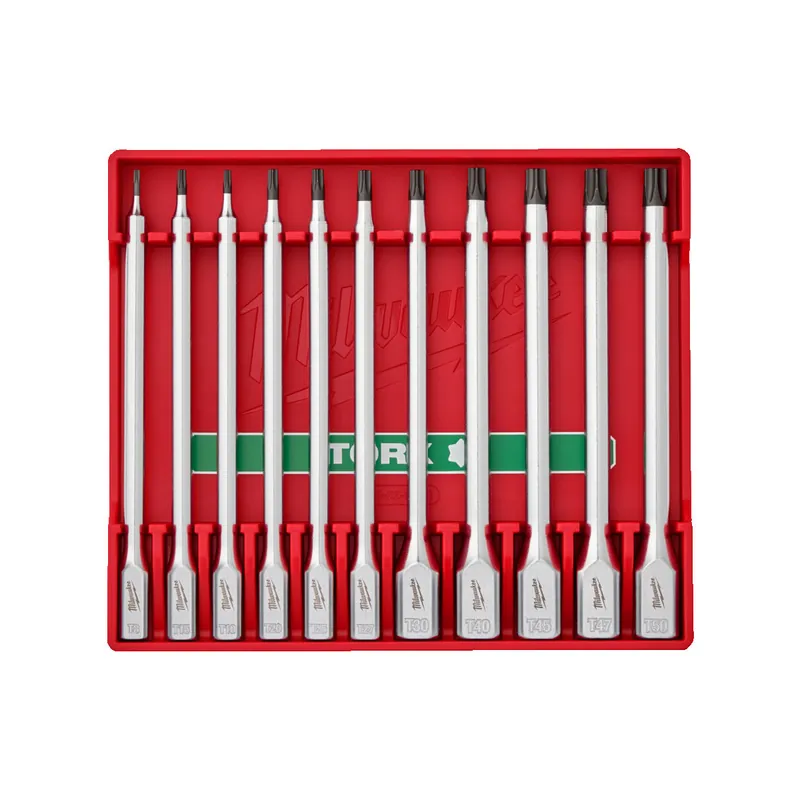 Milwaukee Set de 11 douilles embouts torx longs pour cliquet 1/4" & 3/8" (4932500431)