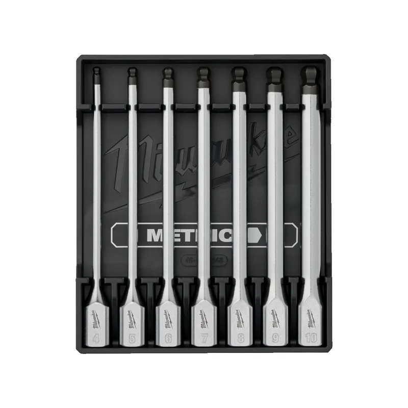 Milwaukee Set de 7 douilles embouts Hexagonaux sphérique longs pour cliquet 3/8" (4932500436)