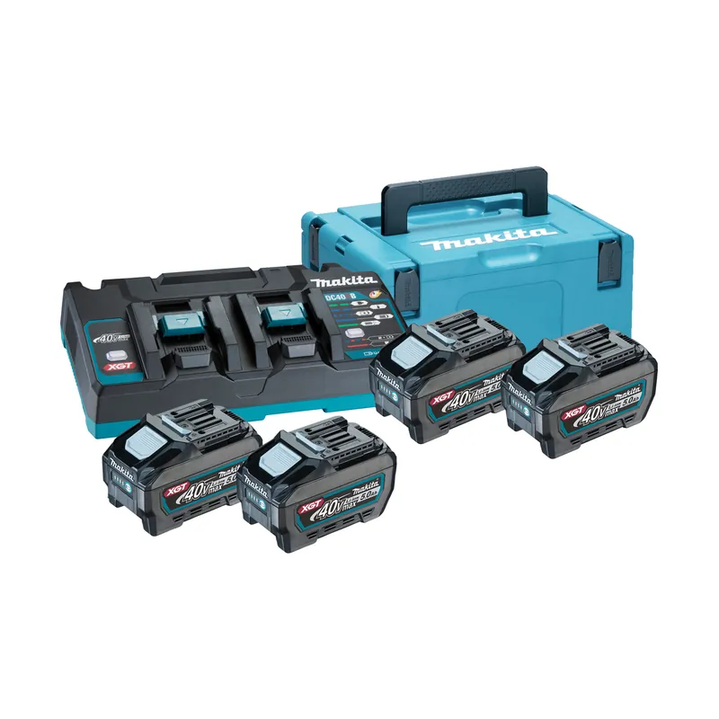 Makita Pack Énergie 40V XGT 5.0Ah 4 batteries BL4050F + 1 chargeur DC40RB (191U42-2)