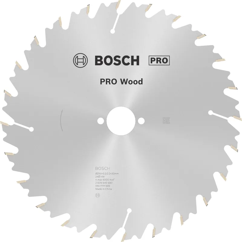 Bosch Pro Lame bois de scie circulaire 250 x 30 x 3,2 mm 24Dts (2608640680)