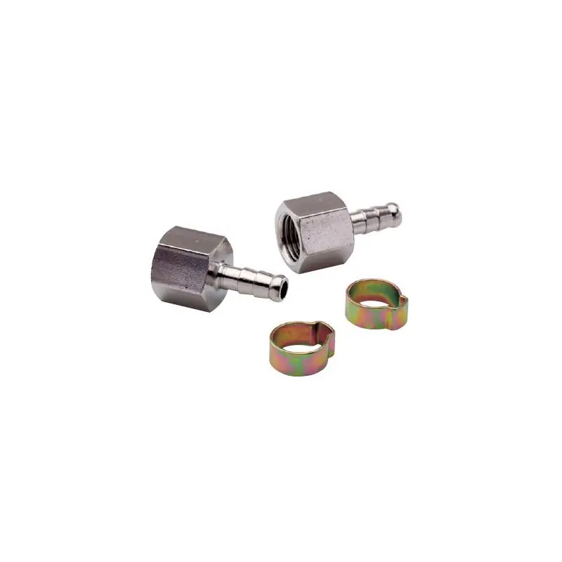 2 embouts cannelés 1/4"F pour tuyau 6x11 colliers