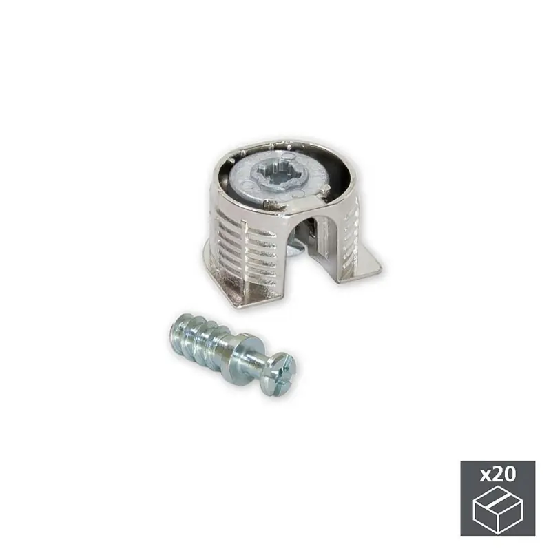 Boîtier d‘assemblage d’étagères 4027207 D20x12,5mm goujons D6x8mm