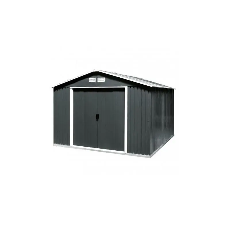 Abri de jardin anthracite en métal Colossus 10x8 7,75 m2 DUAE108PR