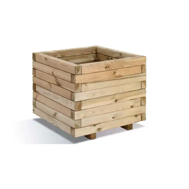 Bac à fleurs en bois carré 65L STOCKHOLM 50 carré