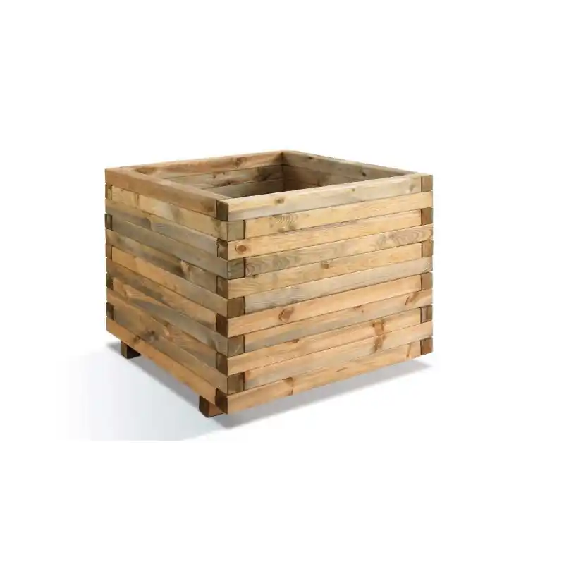 Bac à fleurs en bois carré 532L STOCKHOLM 100 carré