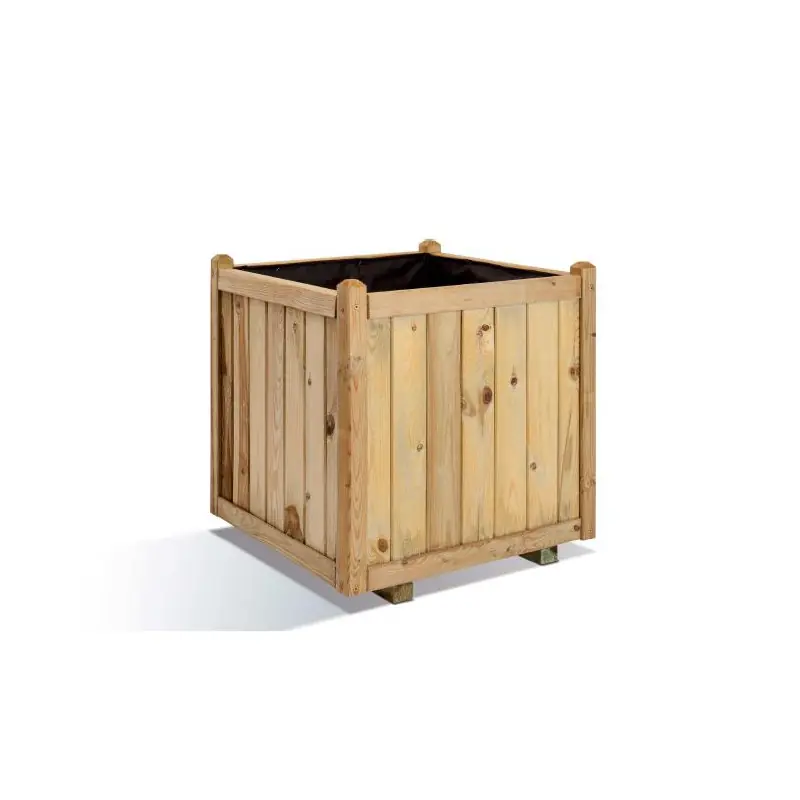 Bac à fleurs Vendome 60 en bois carré 138L Jardipolys