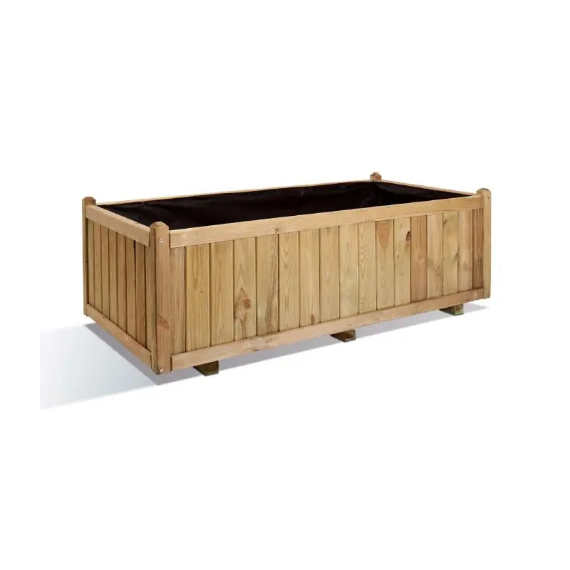 Bac à fleurs Vendome 140 en bois rectangle 312L Jardipolys