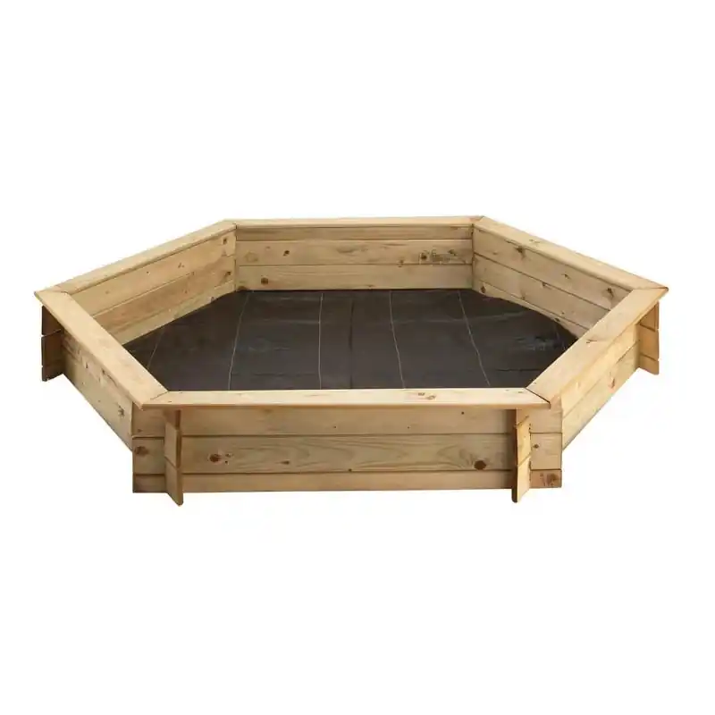 Bac à sable 6 HEXAGONAL avec couvercle D180xH25cm Jardipolys