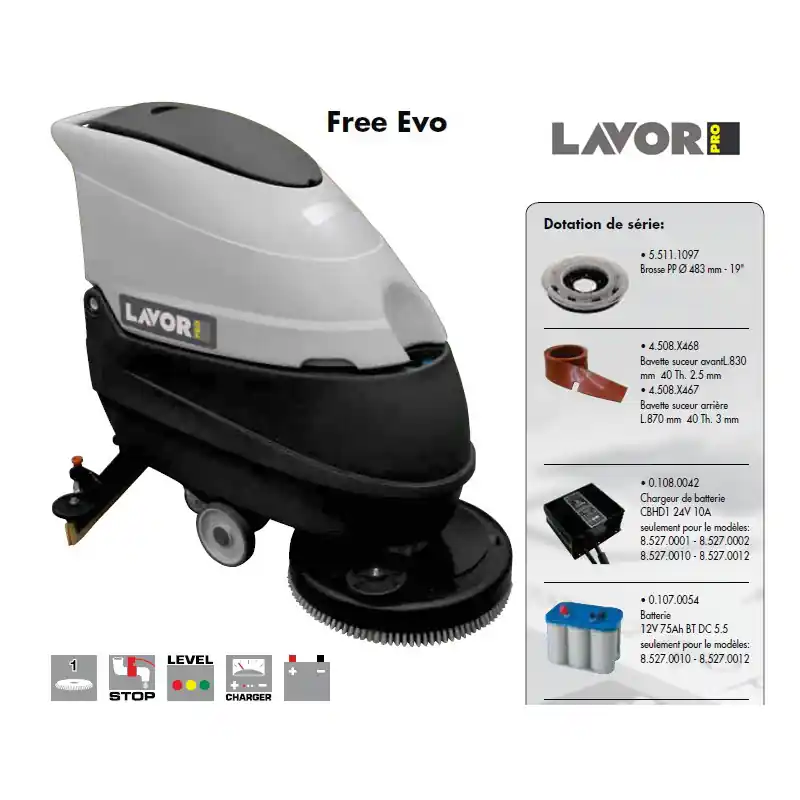 Autolaveuse traction mécanique 800mm 24V 75Ah chargeur batteries Free