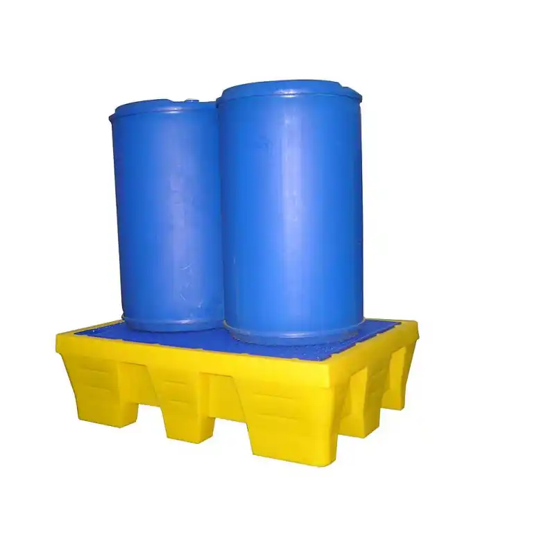 Bac de rétention en PEHD 240 L charge 1000 kg 2 fûts