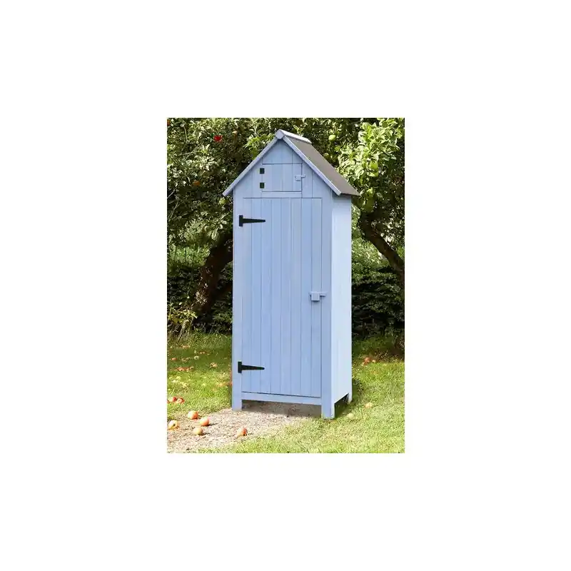 Armoire cabine de rangement de 041 m2 bleue lasuré avec 3 étagères ARM