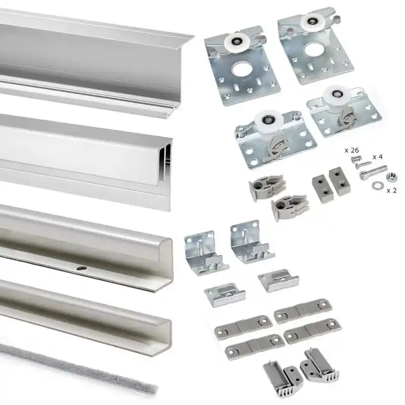 Système coulissant 6030220 Neco pour armoire 2 portes 16mm