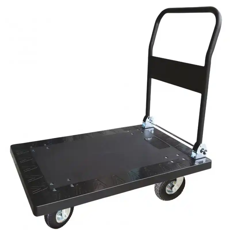 Chariot plastique avec dossier rabattable 300 kg roues pneumatiques CP