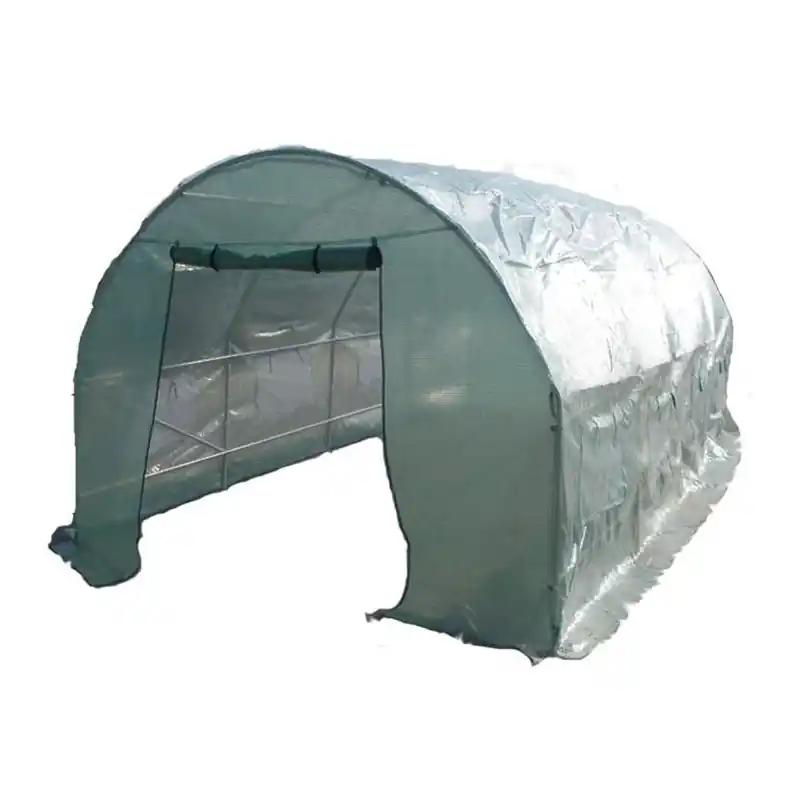 Serre jardin tunnel structure métal 3x6 m Polyéthylène renforcéVert 18