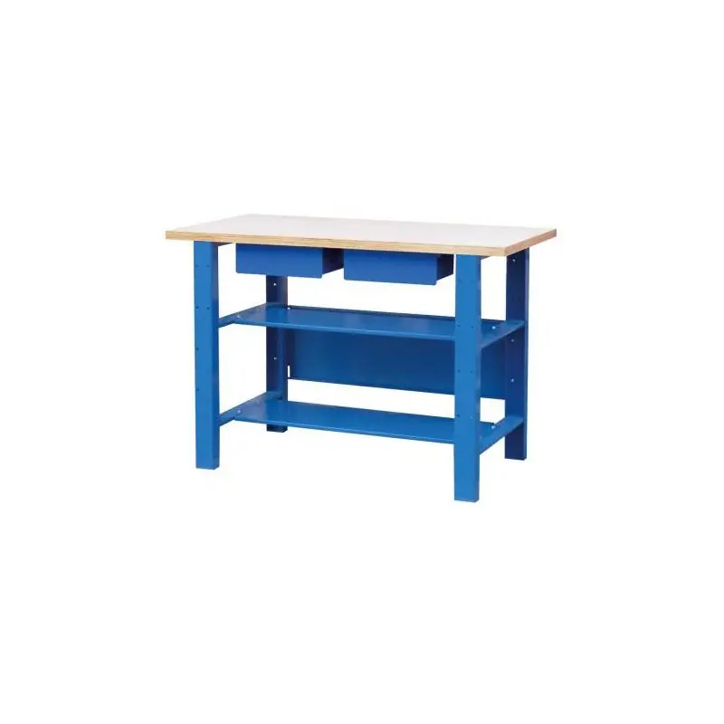 Etabli mécanicien 2 tiroirs 2 rayons intermédiaires 1.20m Outifrance
