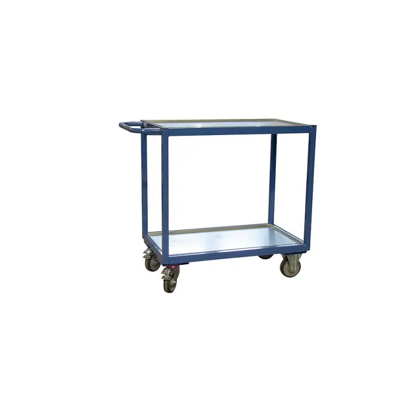 Servante établi mobile charge 250 kg 2 plateaux tôle zinguée 850x500mm