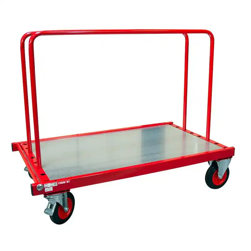Chariot porte panneaux 500kg roues D200mm avec 2 ridelles 800mm Fimm