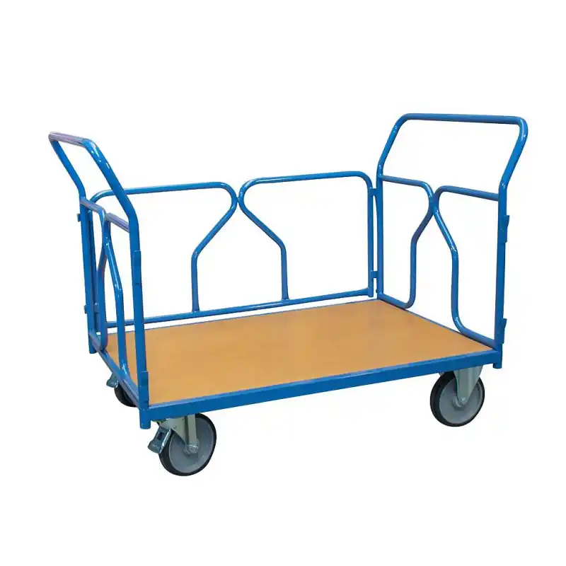 Chariot modulaire 500 kg habillage tube 2 dossiers 1 ridelle 1000x700m