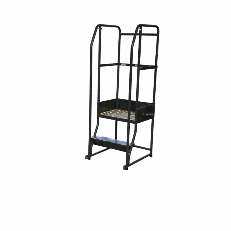Escabeau roulant étroit charge 150 kg 2 marches Ht plateforme 510 mm