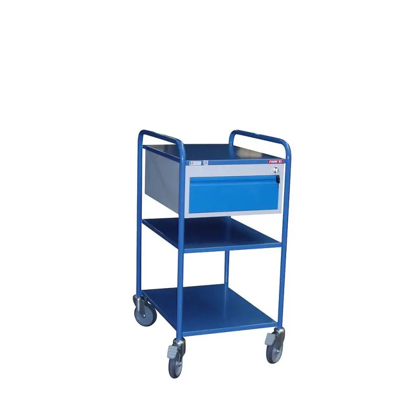 Servante d‘atelier mobile charge 250 kg 3 plateaux 635 x 470 mm 1 tiro
