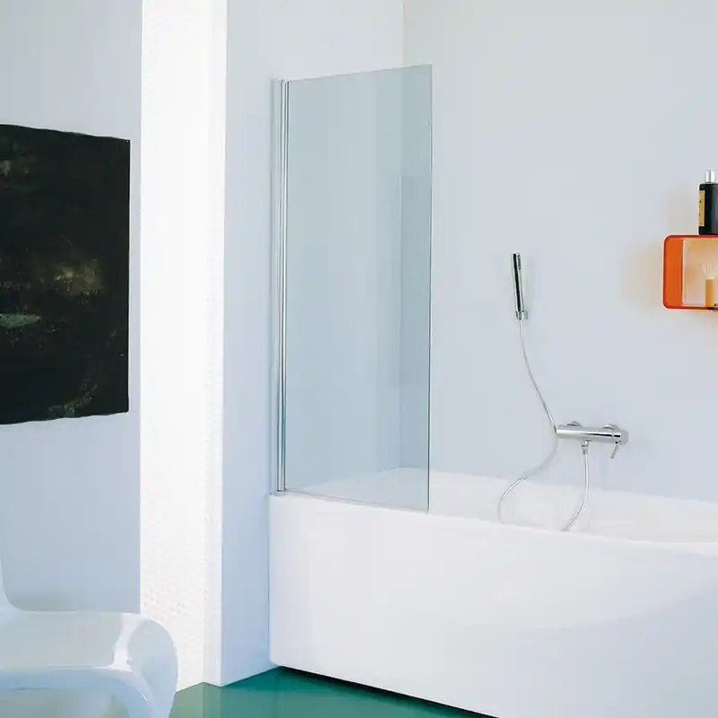 Pare-bain 85-87cm Ht140cm profilé alu chromé brillant B1690ULUTR