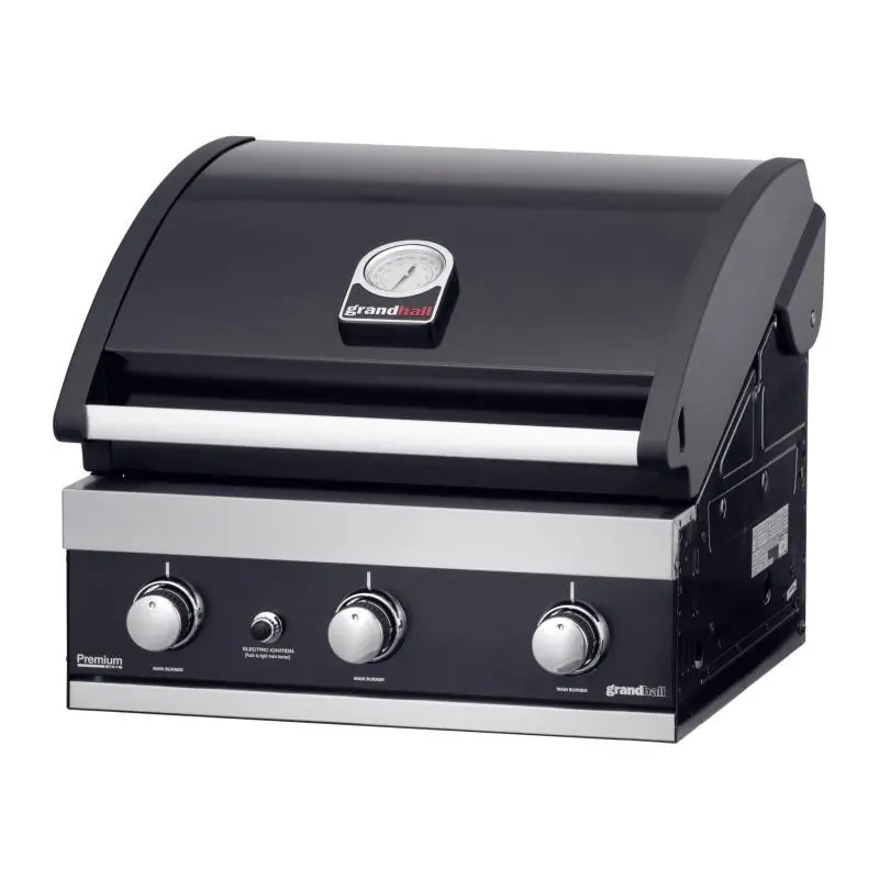 Barbecue encastrable gaz Premium GT3 12.6 kW 60x44cm Grandhall