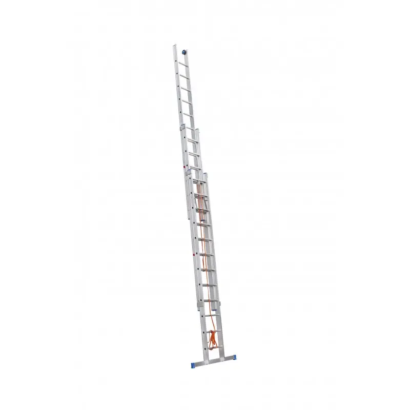 Echelle coulissante à corde 3 plans 3x12 échelons 150kg Hailo