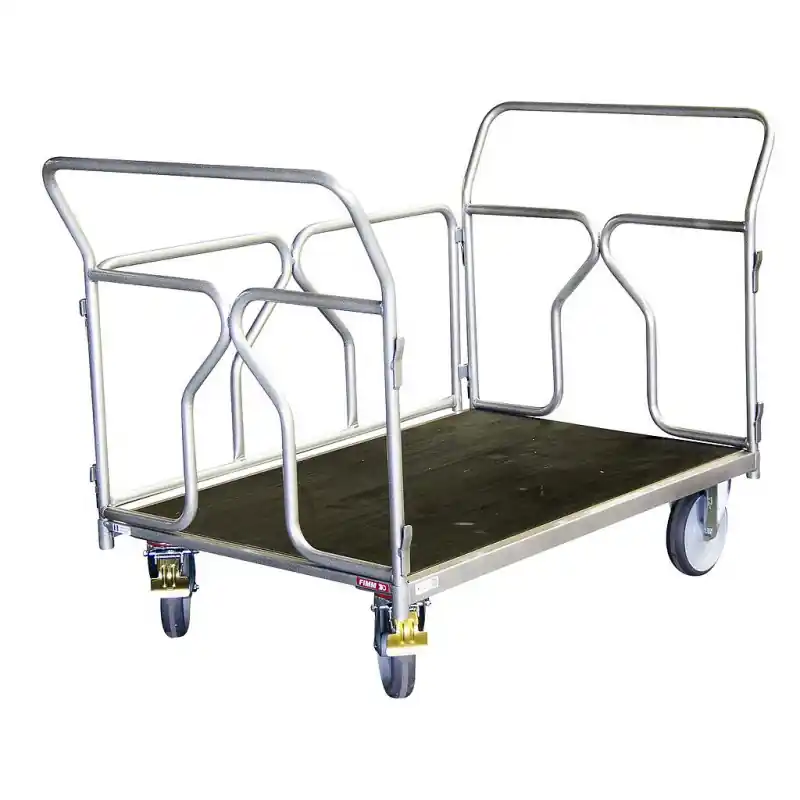 Chariot modulaire habillage tube 500 kg 1000x700mm 2 dossiers et 1 rid