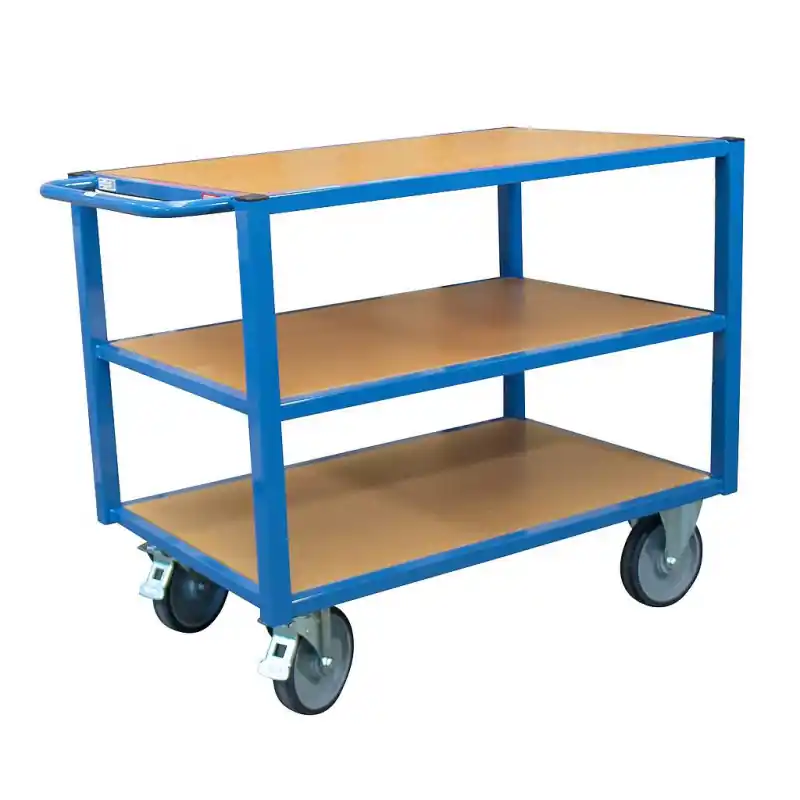 Servante d‘atelier 3 plateaux bois médium charge 500 kg 1060x680mm rou