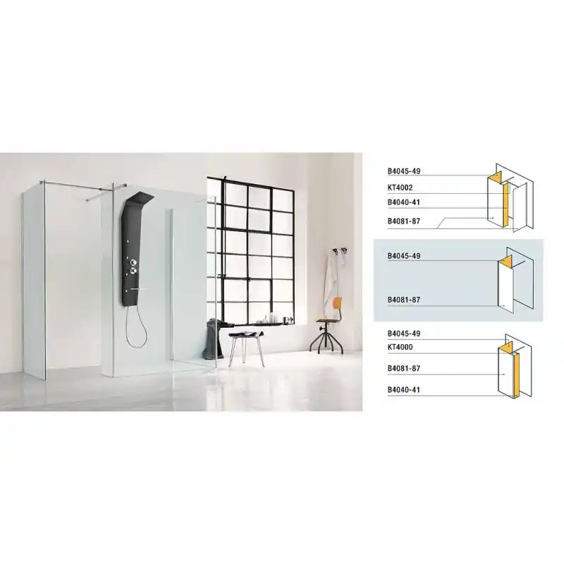 Paroi douche 97-99cm profilé alu chromé brillant Open Combinaisons