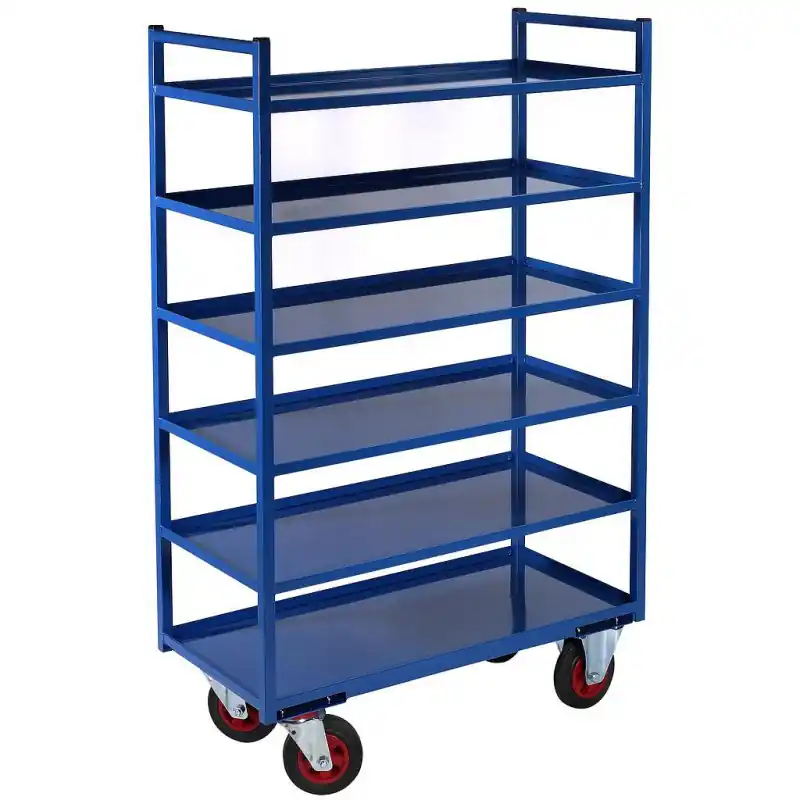 Servante de 6 plateaux tôle charge 400 kg 935 x 435 mm Diam roues 160