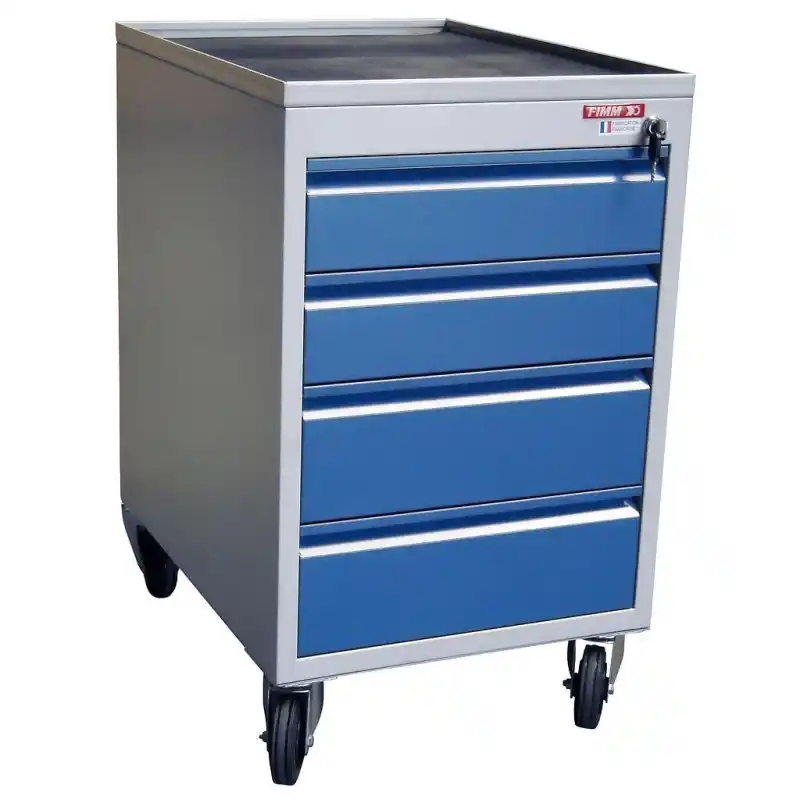 Bloc tiroirs mobile 250 kg avec roues caoutchouc Diam 125 mm