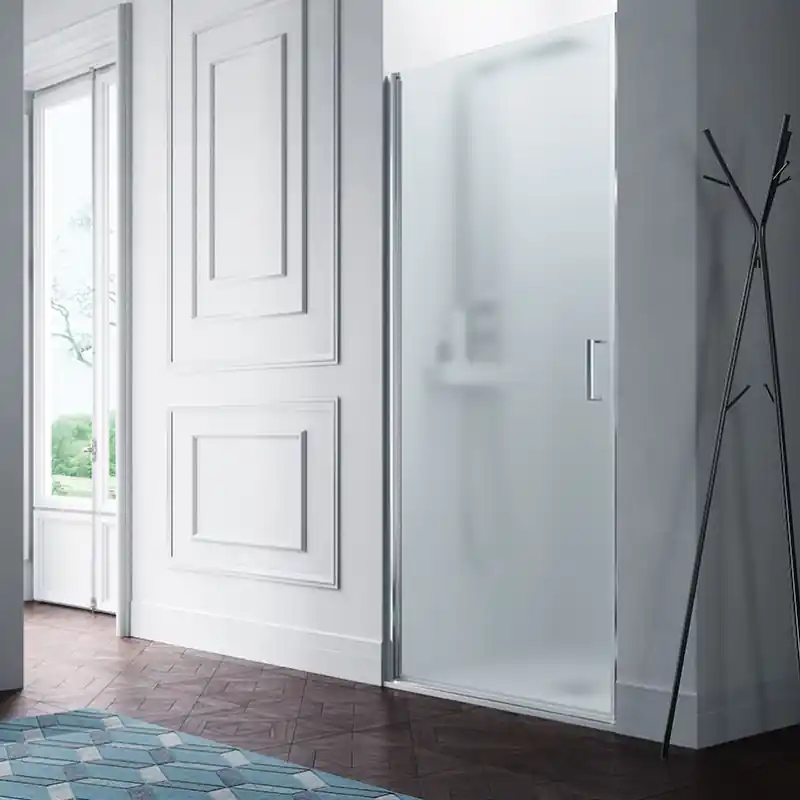 Porte douche pivotante 80 83cm profilés chromé brillantVersion Droite