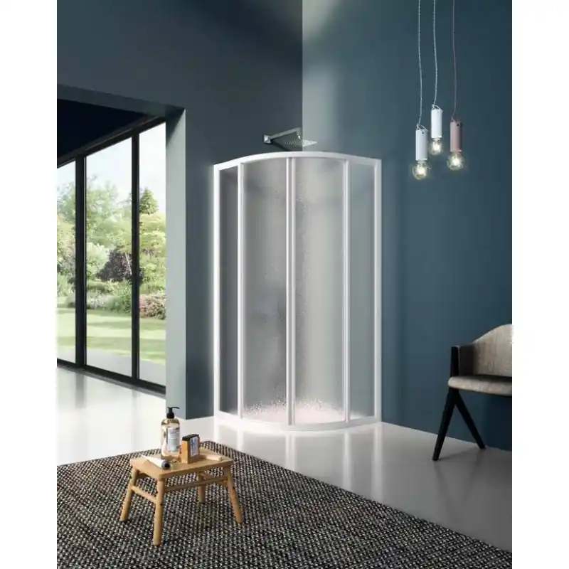 Paroi douche 1/4 rond ouverture centrale coulissante 86-90cm America