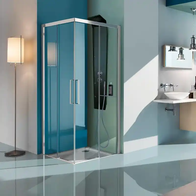 Paroi douche d‘angle ouverture coulissant 67-69cm Version gauche Europ