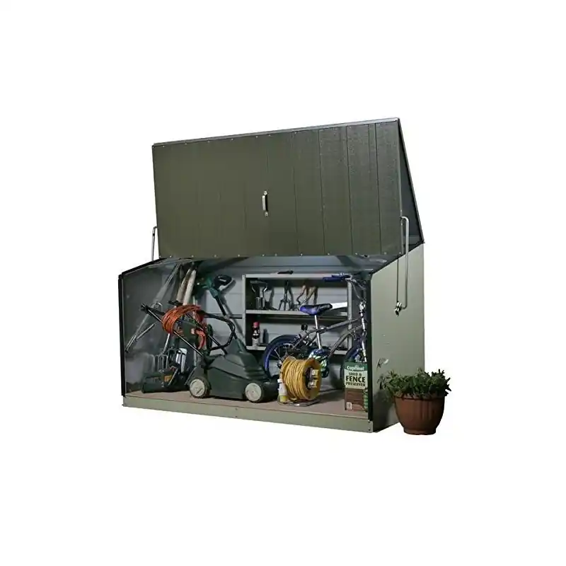 Coffre de rangement vert en métal 1,96x0,89x1,13 m STOREGARD_VERT