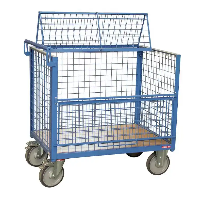 Chariot conteneur grillagé charge 500 kg 1000 x 700 mm (460 L) avec to