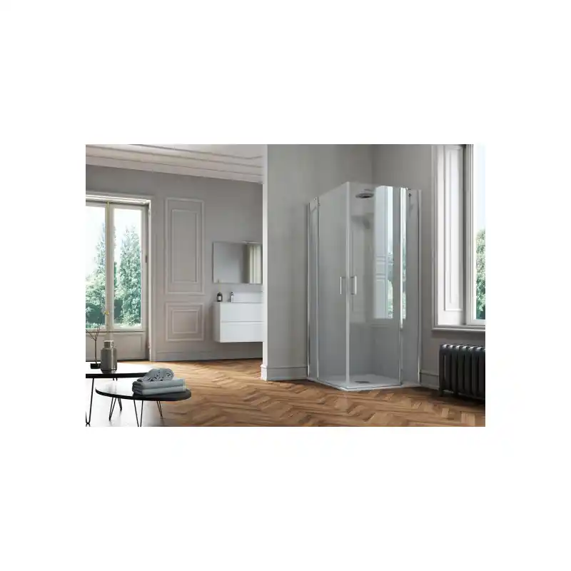 Paroi douche d‘angle ouverture pivotante 115-1175cm Version droite Pol