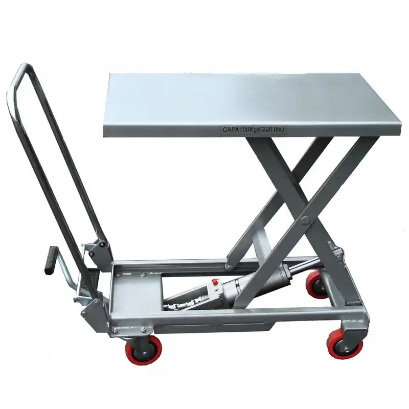 Table élévatrice manuelle aluminium 100Kg BAL100