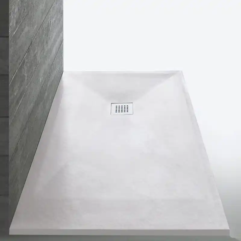 Receveur douche rectangle anti-glisse 160x80 cm Blanc bondeVidage STON